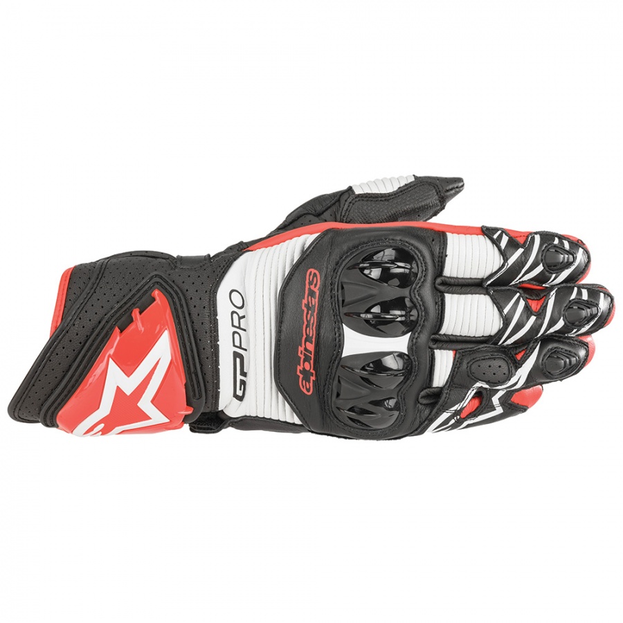 Alpinestars Gp Pro R3 Gloves Black White & Bright Red - Module Moto